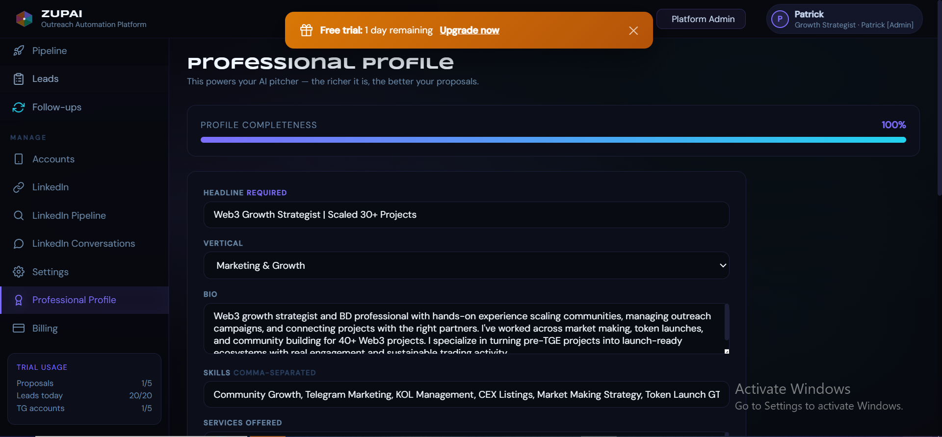 Professional Profile